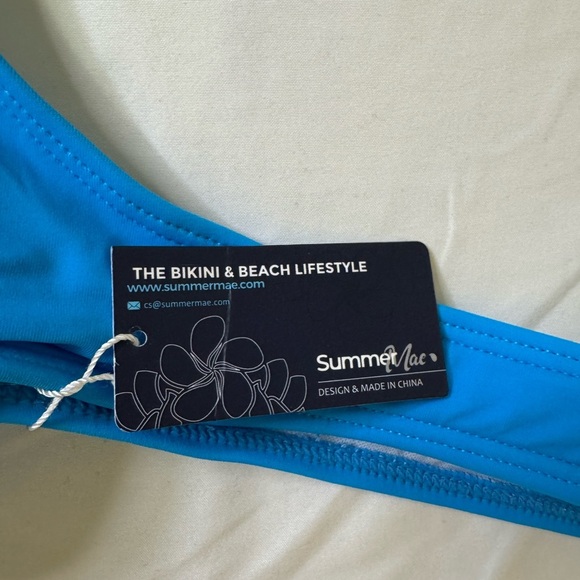 Sky Blue One-Piece Swimsuit with Wide Straps - Picture 3 of 8